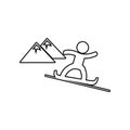 Snowboarder icon. Element of winter for mobile concept and web apps icon. Outline, thin line icon for website design and