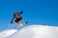 Snowboarder Jump In Air, Snow Flying