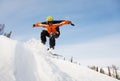 Snowboarder jumping Royalty Free Stock Photo
