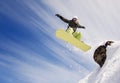Snowboarder jumping Royalty Free Stock Photo
