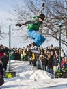 Snowboarder Jumping Royalty Free Stock Photo