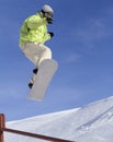 Snowboarder jumping Royalty Free Stock Photo