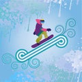 Snowboarder jumping