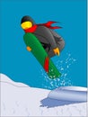 Snowboarder jumping Royalty Free Stock Photo