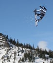 Snowboarder jumping