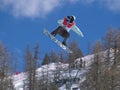 Snowboarder jumping