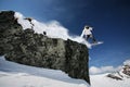 Snowboarder jumping Royalty Free Stock Photo