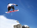 Snowboarder jumping Royalty Free Stock Photo