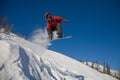 Snowboarder jumping Royalty Free Stock Photo