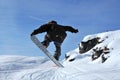 Snowboarder jumping Royalty Free Stock Photo