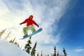 Snowboarder jumping Royalty Free Stock Photo