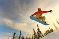 Snowboarder jumping Royalty Free Stock Photo