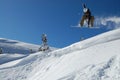 Snowboarder in action on a sunny winter day. Royalty Free Stock Photo