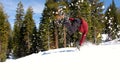 Snowboarder jumping at Northstar California