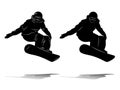 Snowboarder jumping