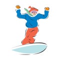 snowboarder jumping sport vector illustration isolated on a white background in EPS10 Royalty Free Stock Photo