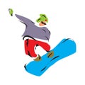 snowboarder jumping sport vector illustration isolated on a white background in EPS10 Royalty Free Stock Photo