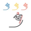 Snowboarder line icon. Vector signs for web graphics