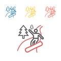 Snowboarder line icon. Vector signs for web graphics