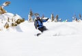 Snowboarder on a mountain slope Royalty Free Stock Photo