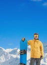 Snowboarder in the mountains Royalty Free Stock Photo