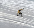 Snowboarder moving down Royalty Free Stock Photo