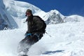 Snowboarder on Mt Blanc 3 Royalty Free Stock Photo