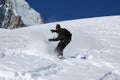 Snowboarder on Mt Blanc Royalty Free Stock Photo