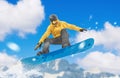 Snowboarder performing a jump Royalty Free Stock Photo