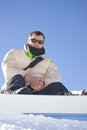 Snowboarder portrait vertical stock photo