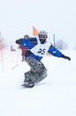 Snowboarder in race