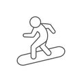 Snowboarder riding line outline icon Royalty Free Stock Photo