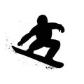 Snowboarder silhouette on white background icon