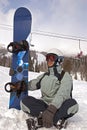 Snowboarder sitting