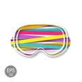 Snowboarder and ski goggles icon. Vector illustration