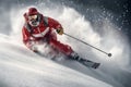 mountain snow sport snowboarder winter santa skier christmas holiday ski. Generative AI.