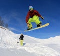 Snowboarder in the sky Royalty Free Stock Photo