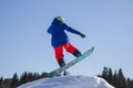 A snowboarder on a snowboard. Extreme winter sports.Rest in winter