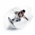 Snowboarder In Motion A Photorealistic Still Life In White And Red