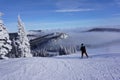 Snowboarder Straps in: Packed Powder at Whitefish Mountain Resort