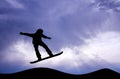 Snowboarder at sunset Royalty Free Stock Photo