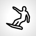 Snowboarder line icon. Snowboarder linear outline icon