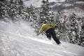 Snowboarder woman enjoy freeride on fresh powder snow Royalty Free Stock Photo