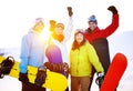 Snowboarders Extreme Skiing Friends Winter Concept Royalty Free Stock Photo