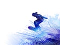Snowboarding background. Extreme sports illustration with guy snowboarder
