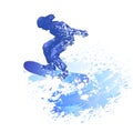 Snowboarding background. Extreme sports illustration with guy snowboarder