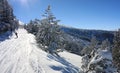 Snowboarding in Bulgaria. Ski resort Borovets Royalty Free Stock Photo