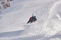 Snowboarding in deep snow free ride