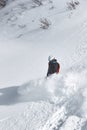 Snowboarding in deep snow free ride