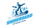 Snowboarding emblem Illustration on white background